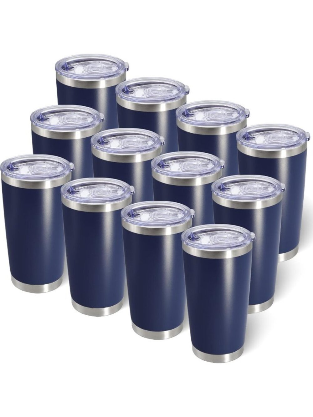 Insulated 20oz Stainless Steel Tumbler with Lid - Navy Travel Mug, Perfect Gift